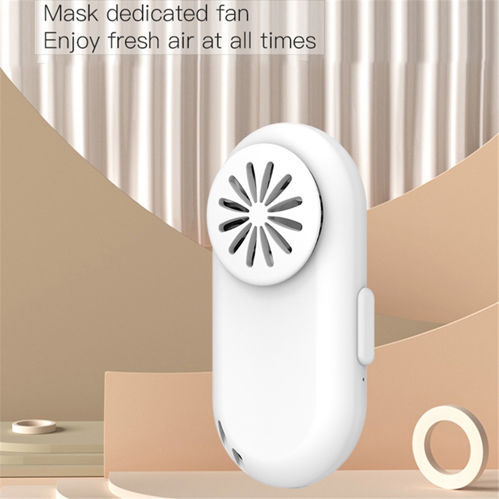 K1 Summer Cooling Mask Air Fan Rechargeable Clip-On Wearable Mini Air Purifier - White-2