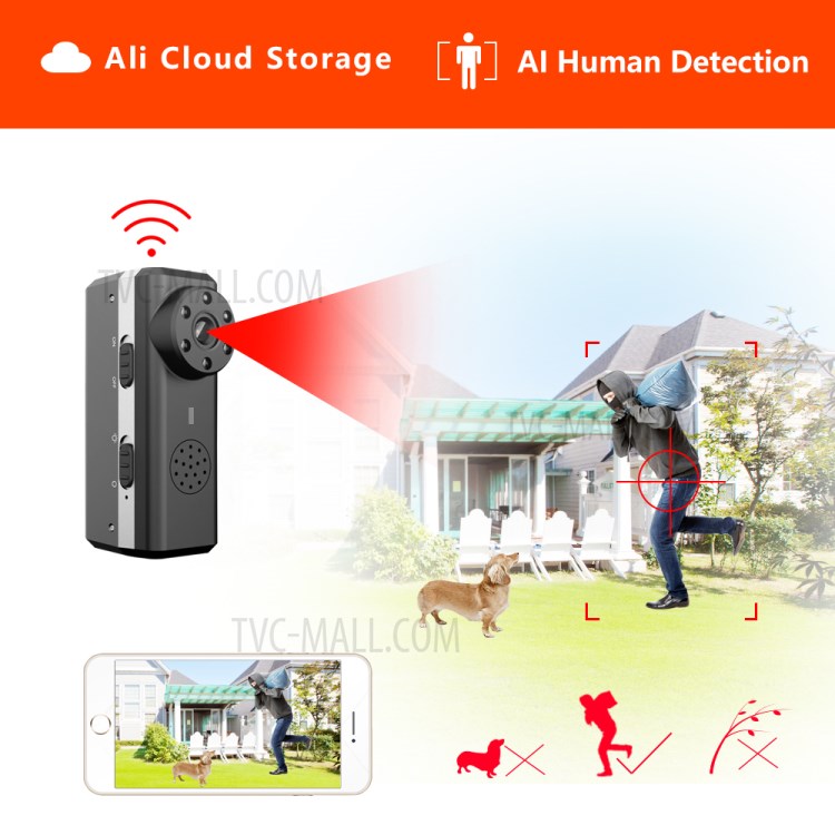 W6 HD Wi-fi Pequena Câmera AI Detecção Humana PIR Inteligente Noite Câmera De Segurança Visão-3