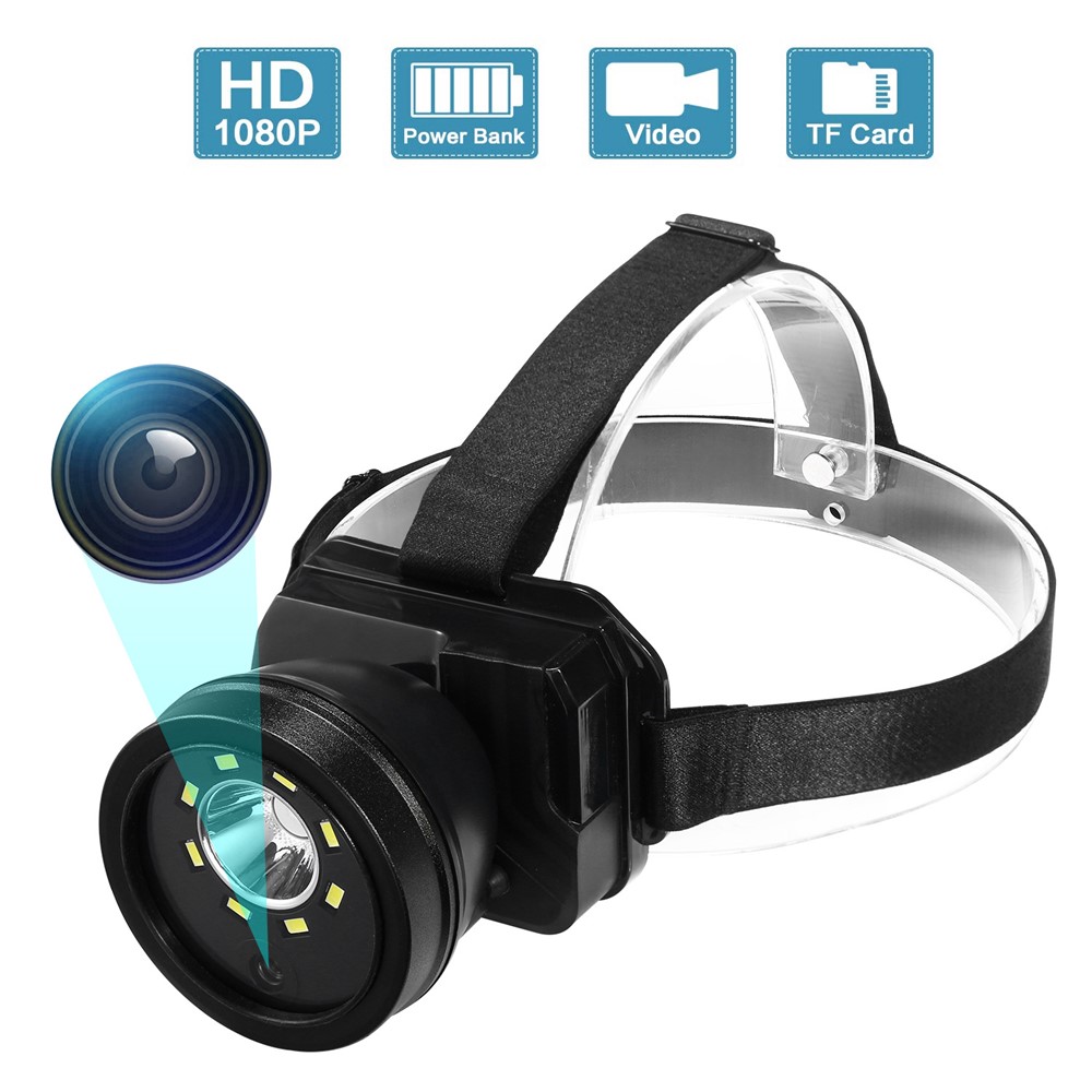 IPX4 Impermeável Vídeo Farol Gravador De Câmera HD 1080p Com Luzes LED Para Esportes Ao Ar Livre-7