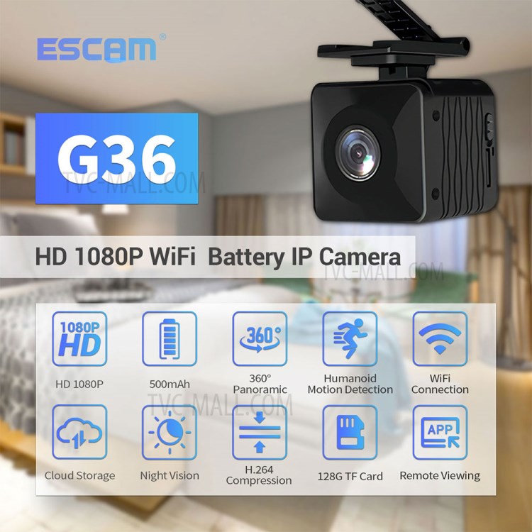 ESCAM G36 2MP 1080P Wireless WiFi IP Camera Intercom Battery Powered Baby Monitor Home Security Surveillance CCTV Camera-3