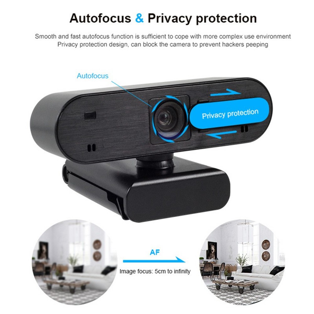 H703 30fps 1080p Full HD Autofocus Camera USB Webcam with Microphone/Privacy Cover for Online Teaching Live-streaming Video Conference-7