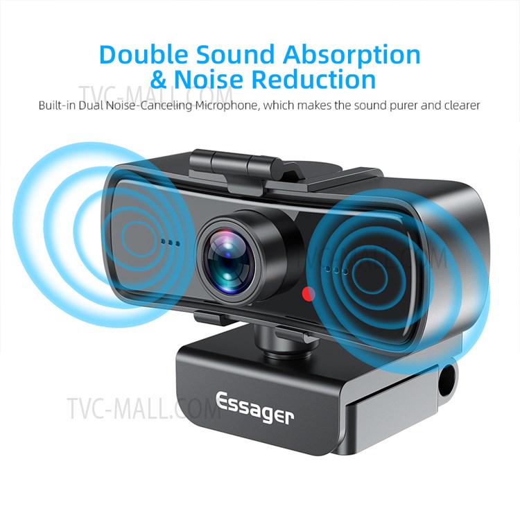 ESSAGER C3 1080P USB Computer Web Camera Built-in Microphone Video Conference Webcam with Tripod-4