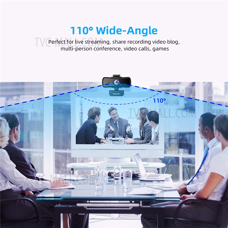 ESSAGER C3 1080P USB Computer Web Camera Built-in Microphone Video Conference Webcam with Tripod-7