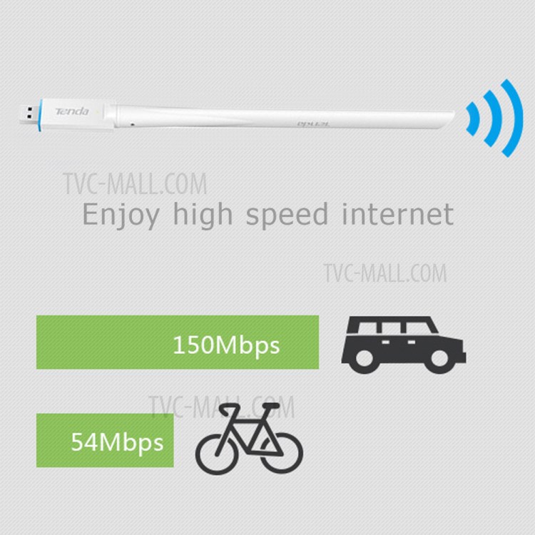 TENDA U2 Wireless USB Adapter Receiver 150Mbps WiFi Network Card Free Driver 6dBi High Gain Antenna-3