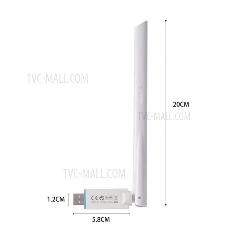 TENDA U2 Wireless USB Adapter Receiver 150Mbps WiFi Network Card Free Driver 6dBi High Gain Antenna-4
