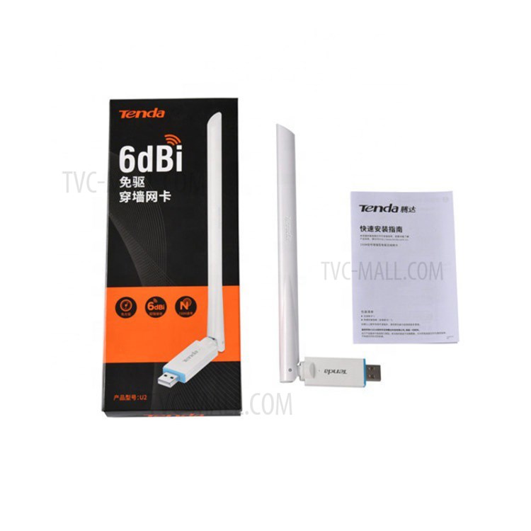 TENDA U2 Wireless USB Adapter Receiver 150Mbps WiFi Network Card Free Driver 6dBi High Gain Antenna-7