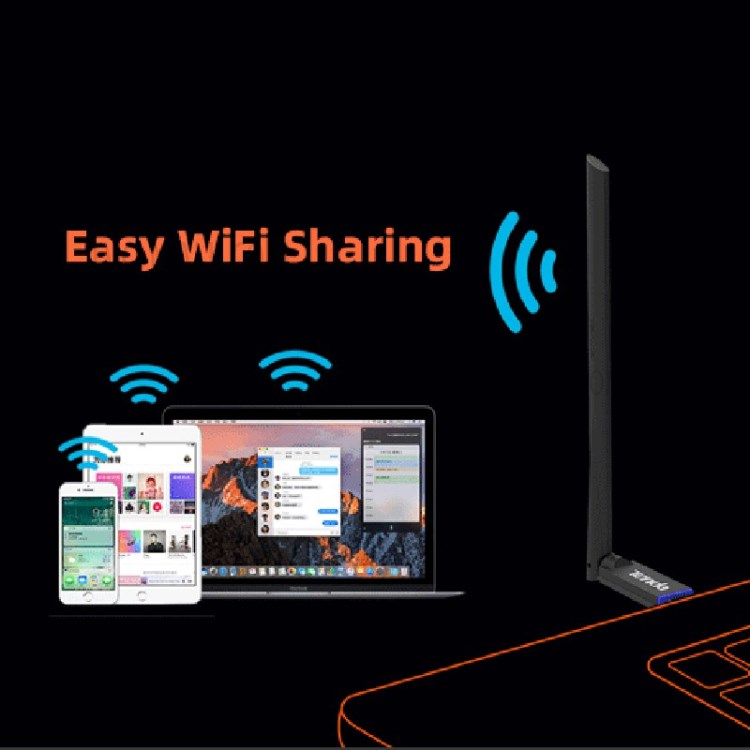 TENDA U10 650Mbs USB Wireless 2.4G/5G WiFi Adapter High Speed Network Card Dual-Band AC Antenna-4