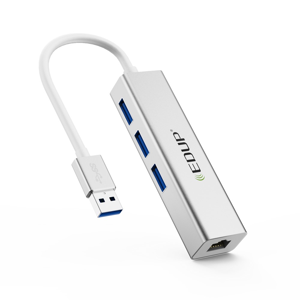 EDUP EP-9606 USB3.0 3-Ports Hub 1000Mbps USB to RJ45 Gigabit Ethernet Adapter for Laptop Computer-2