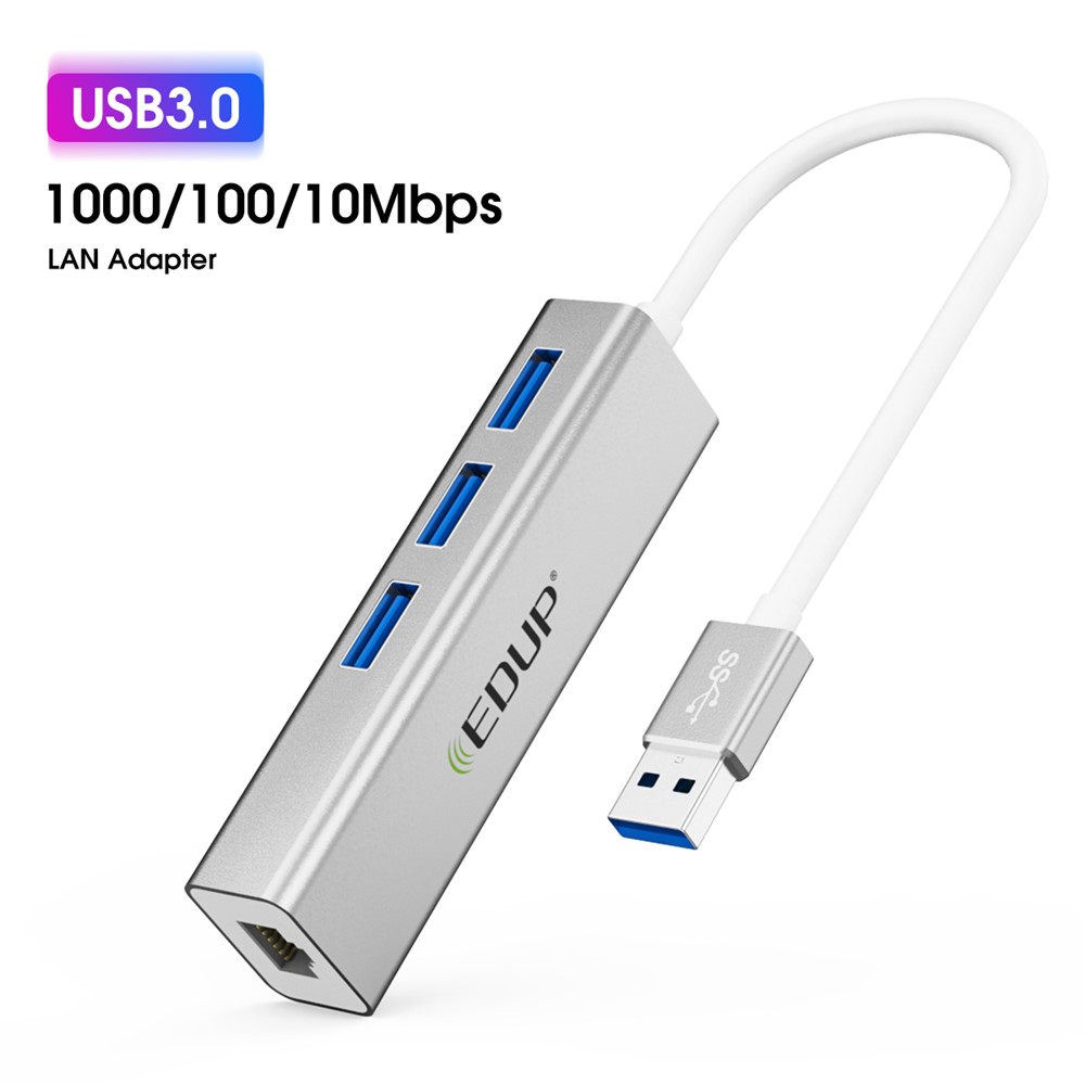 EDUP EP-9606 USB3.0 3-Ports Hub 1000Mbps USB to RJ45 Gigabit Ethernet Adapter for Laptop Computer-3