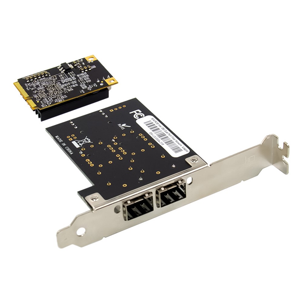 Mini PCIE NHI350AM2 SFP Dual Port Industrial Fiber Optic Network