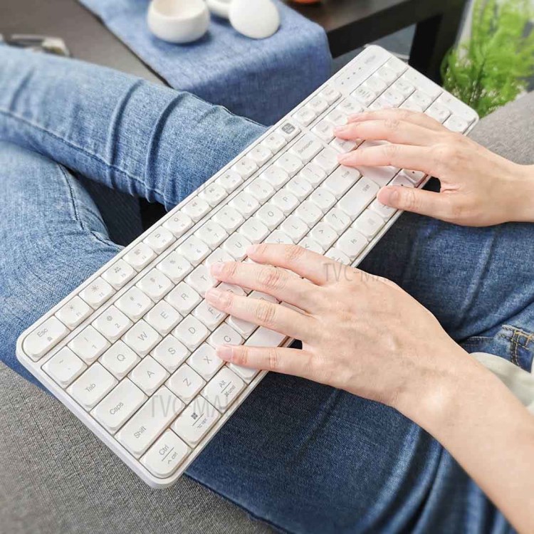 XIAOMI YOUPIN MIIIW Tastiera E Mouse Senza Fili Set 104 Tasti 2.4ghz - Bianca-6