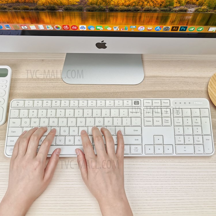 XIAOMI YOUPIN MIIIW Tastiera E Mouse Senza Fili Set 104 Tasti 2.4ghz - Bianca-7