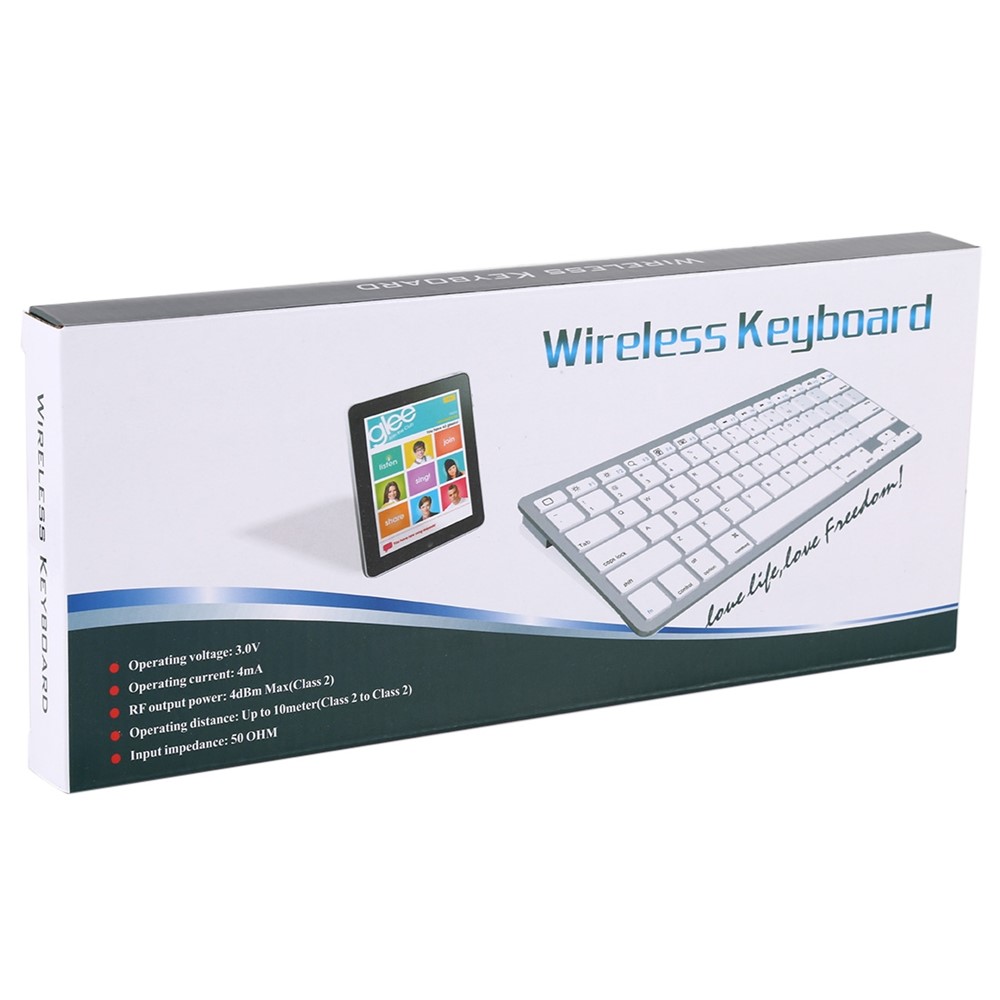 Ultra-Slim Wireless Bluetooth Keyboard (Spanish Language) for Android Windows iOS - Silver-13