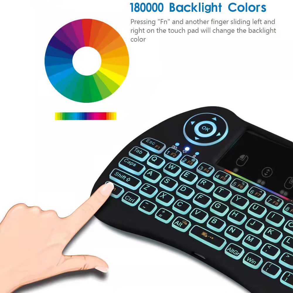 H9 2.4GHz Wireless Keyboard for Android TV Box Air Mouse Touchpad Device with Backlit-3