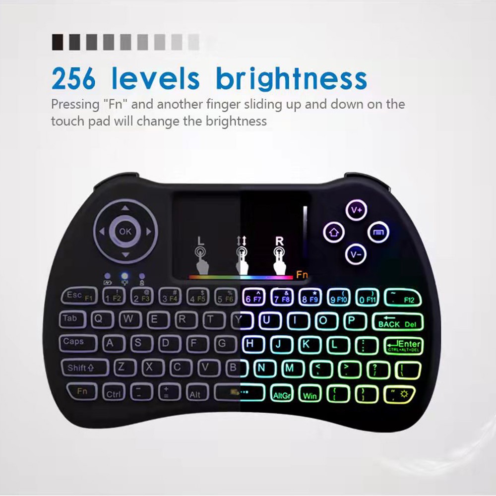 H9 2.4GHz Wireless Keyboard for Android TV Box Air Mouse Touchpad Device with Backlit-4