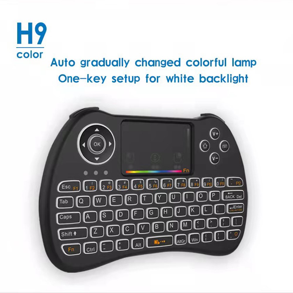 H9 2.4GHz Wireless Keyboard for Android TV Box Air Mouse Touchpad Device with Backlit-5