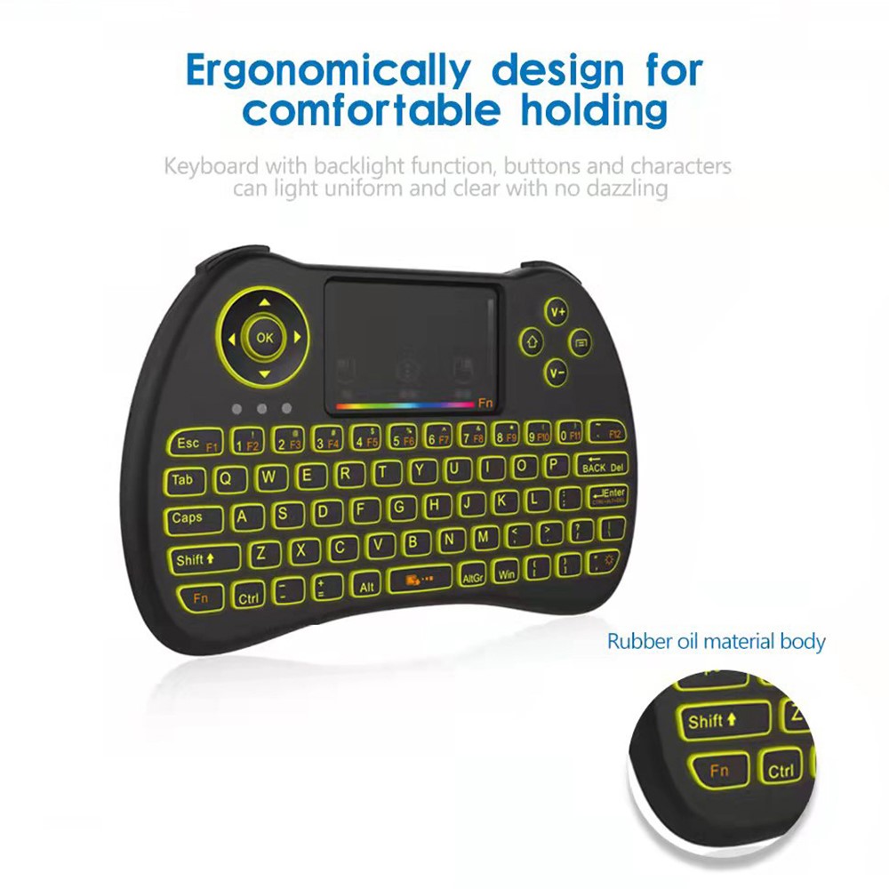 H9 2.4GHz Wireless Keyboard for Android TV Box Air Mouse Touchpad Device with Backlit-7