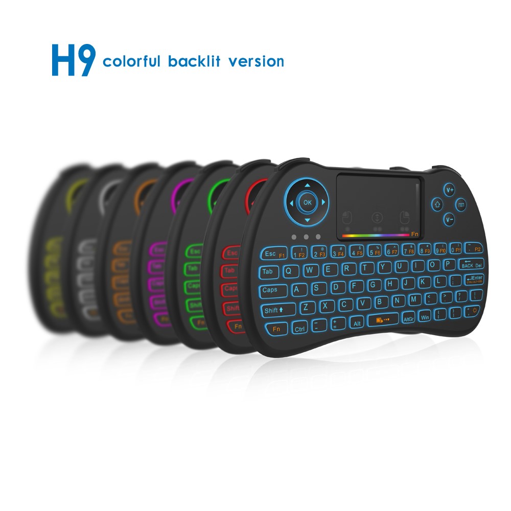H9 2.4GHz Wireless Keyboard for Android TV Box Air Mouse Touchpad Device with Backlit-9