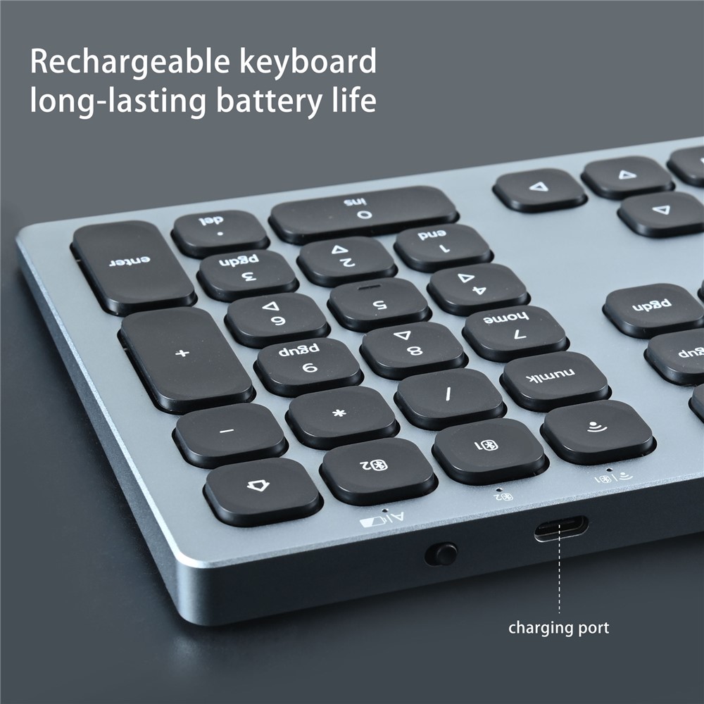K9500 Ultra-thin 110-Key Full Size Wireless Keyboard with Bluetooth and Scissors Switch for Windows/Mac/Android-4