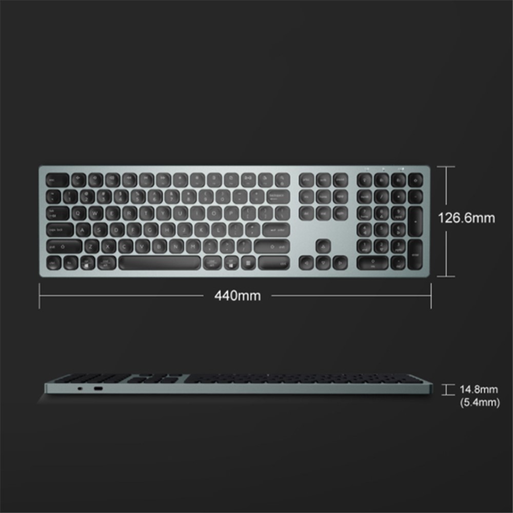 K9500 Ultra-thin 110-Key Full Size Wireless Keyboard with Bluetooth and Scissors Switch for Windows/Mac/Android-5
