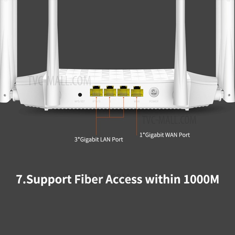 TENDA AC21 Dual Band 2100M Gigabit Wireless WIFI Router Repeater with 6 High Gain Antennas EU Plug-4