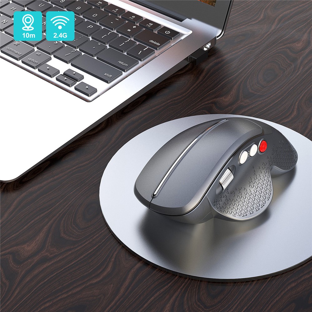 HXSJ T32 2.4G Wireless Ergonomic Vertical Optical Gaming Mouse Adjustable DPI Computer Mice - Grey-7