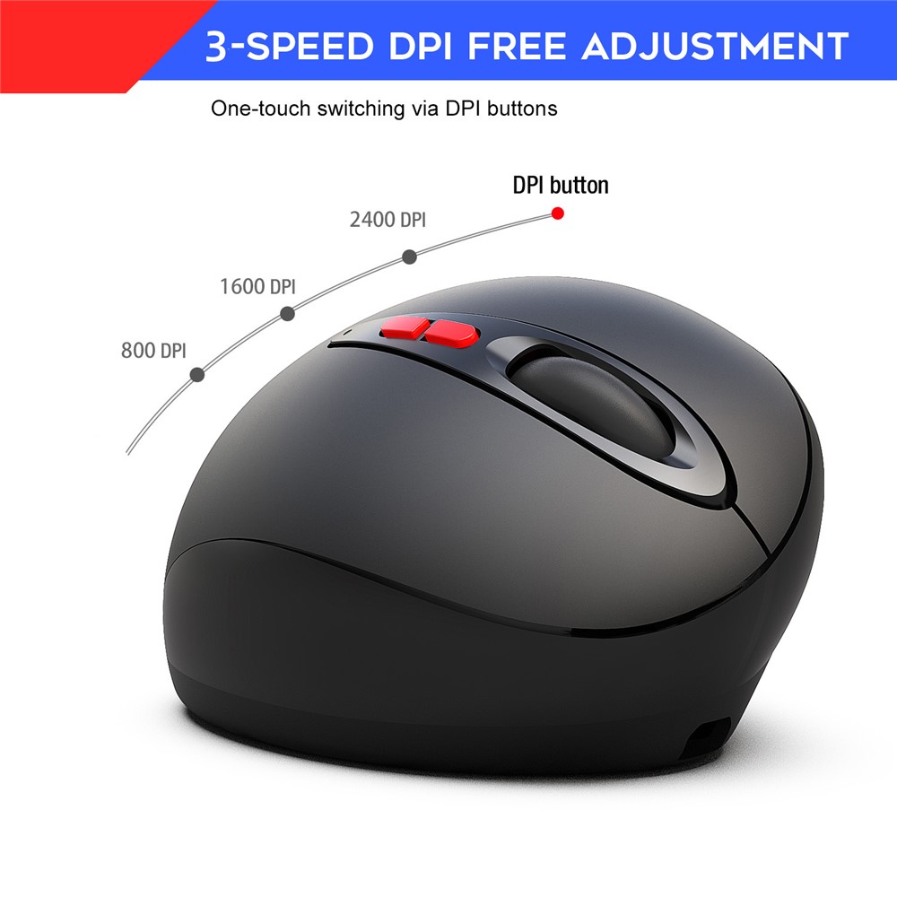 HXSJ T33 2.4G Sem Fio Vertical Ergonômico Gaming Óptico Mouse Ajustável Camundongos Laptop de Computador DPI-10