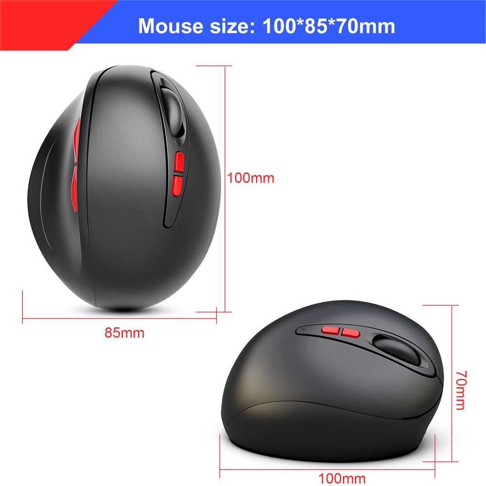 HXSJ T33 2.4G Wireless Vertical Ergonomic Optical Gaming Mouse Adjustable DPI Computer Laptop Mice-6