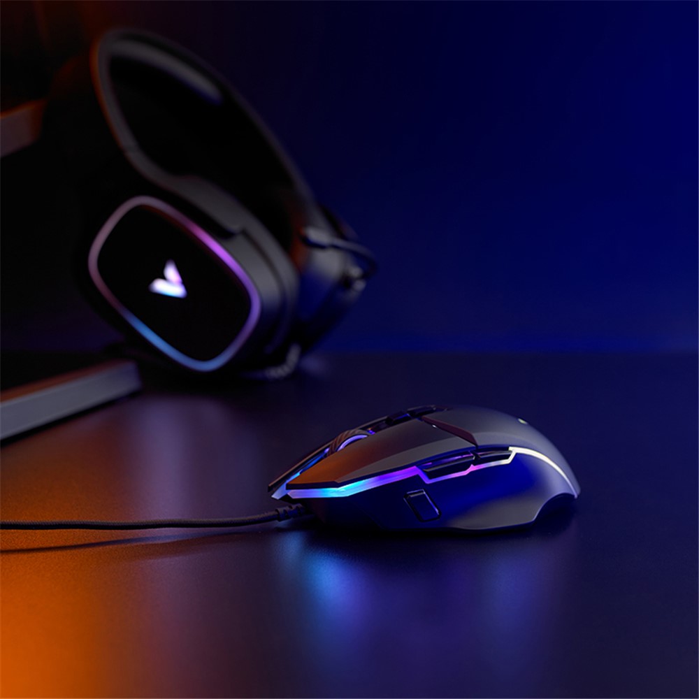 RAPOO V300 Programmable Gaming Mouse USB Wired Ergonomic Computer Mice with RGB Backlit for Laptop PC-4