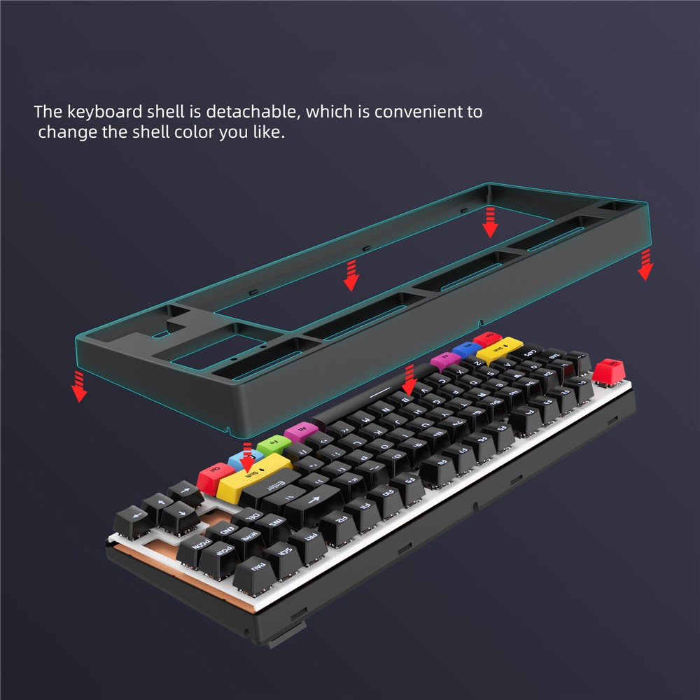 Wholesale HXSJ L600 87key Red Switches Wired Portable Keyboard