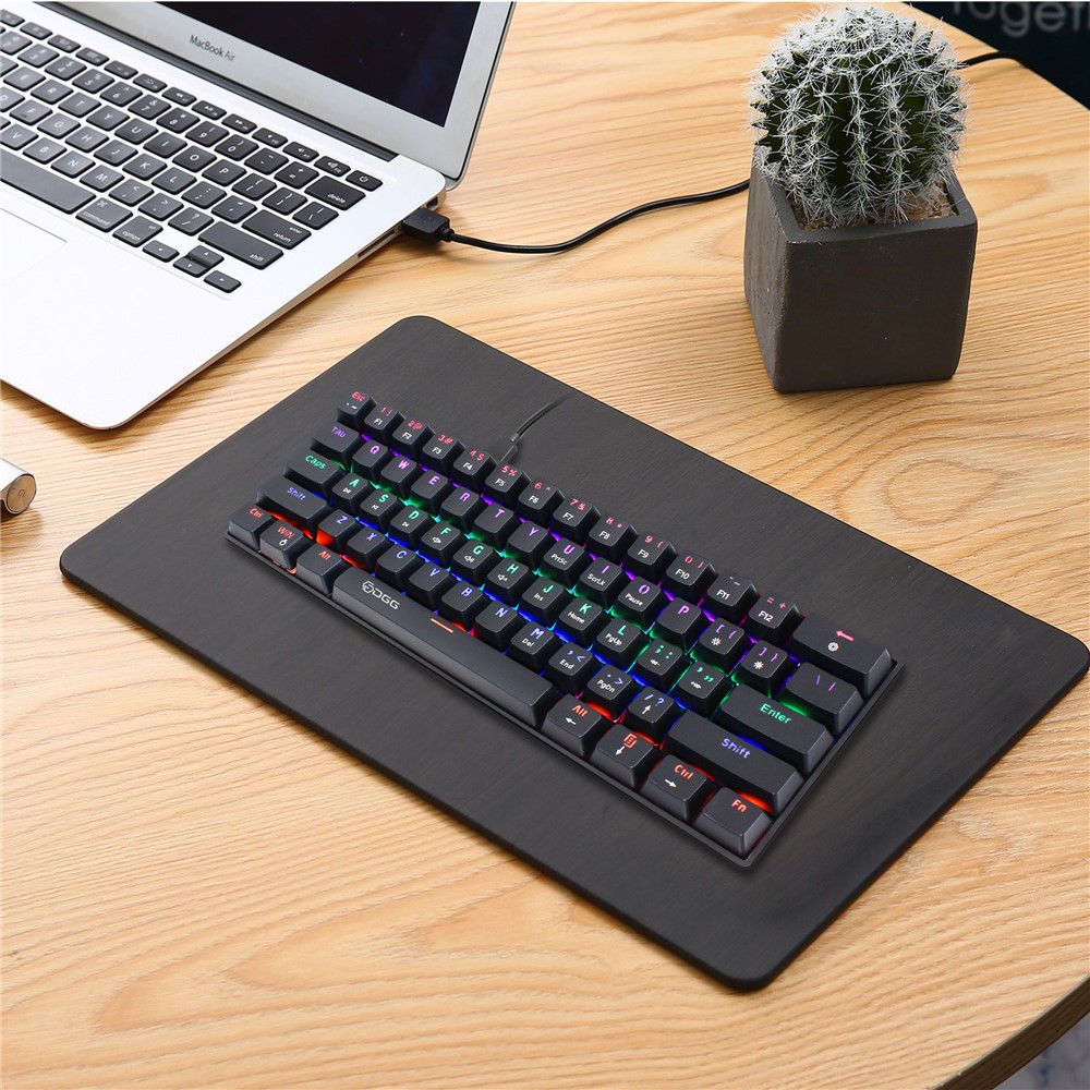 HXSJ V900 Wired 61 Keys Colorful Backlit Computer Laptop Home Office Gaming Blue Switch Mechanical Keyboard - Black-12