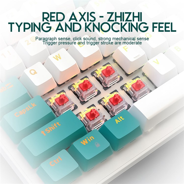 Teclado Mecánico Wolf K3 Gratis Teclado de Juegos de 100 Teclas Con Coloridos Efectos de Luz Para Computadoras Para el Hogar de Oficina - Interruptor Verde/azul-8