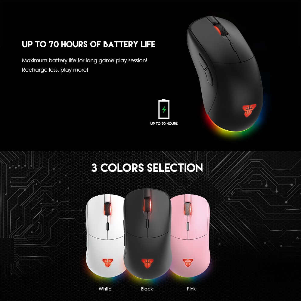 20pcs Fantech XD3 Wireless Gaming Mouse 16000DPI 2.4G RGB Light 6 Pulsanti Computer Laptop Game Topi - Rosa-8