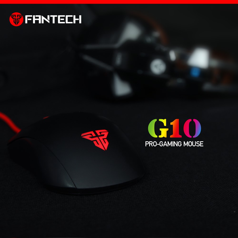60pcs Fantech G10 Ergonomie Gamin Câblé Souris Optique De Jeu Réglable 4800 Dpi Souris Avec Lumière Colorée - Noir-10