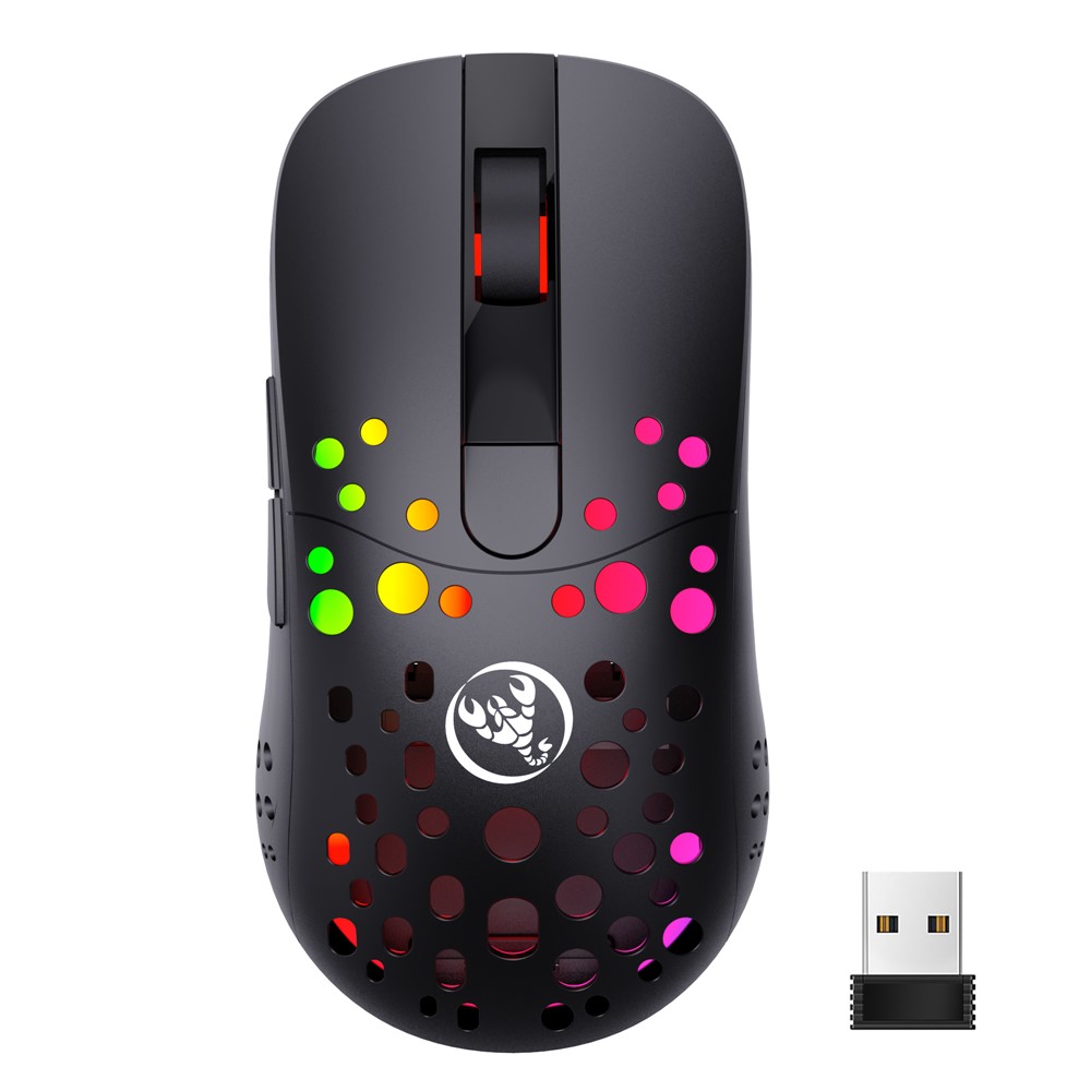 HXSJ T100 RGB Macro Programmable Dual Mode Wireless/Wired Gaming Mouse 10000 DPI Rechargeable Mice-2