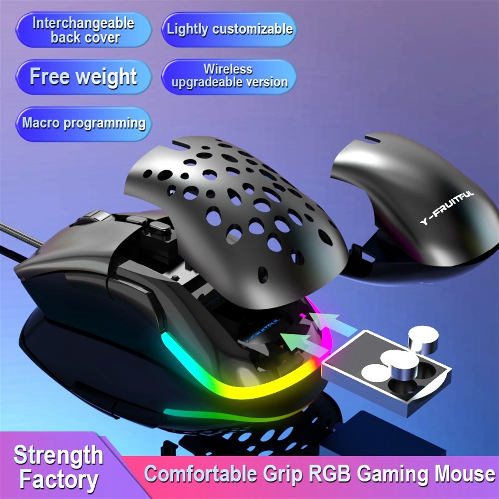 Shopping Yfruitful M88 RGB Wired Gaming Mouse Ultraleicht Veränderbare