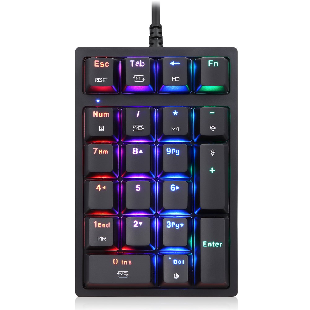 MOTOSPEED K24 RGB Backlight USB Wired Mechanical Numeric Keypad 21 Keys Numpad-5