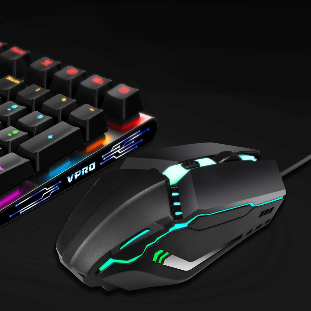 HXSJ S200 Wired Mouse Colorful Luminous Gaming Mouse-8