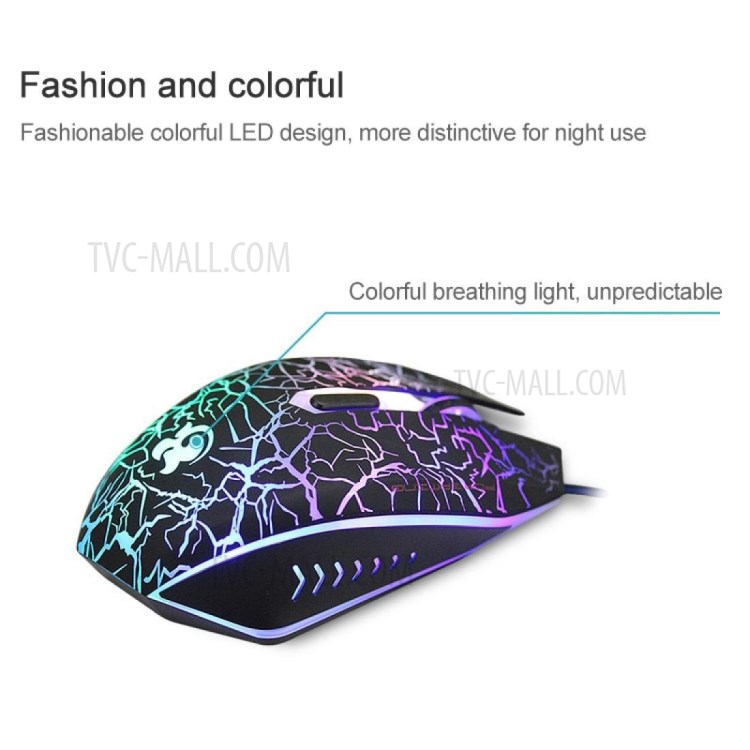 MC Saite A70 USB Wired LED Breathing Back-Light Mouse with Built-in Stable Weight-3