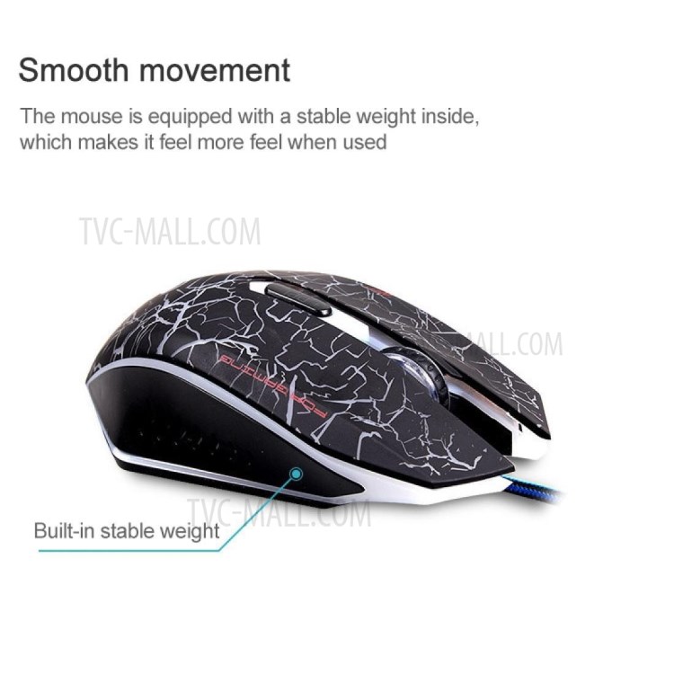 MC Saite A70 USB Wired LED Breathing Back-Light Mouse with Built-in Stable Weight-6