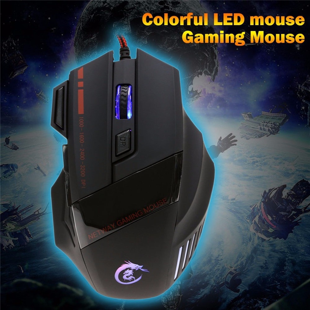 HXSJ A907 5500 DPI Adjustable 7 Buttons USB Wired Gaming Mouse Colorful Light Computer Mice-7