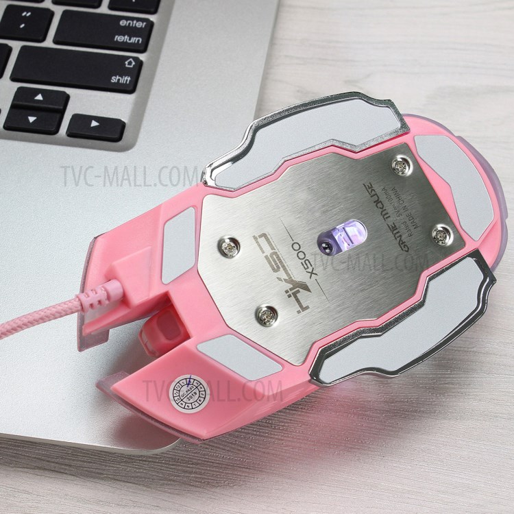 HXSJ X500 3200 DPI USB Wired Laptop Computer Gaming Mouse with LED Light - Pink-12