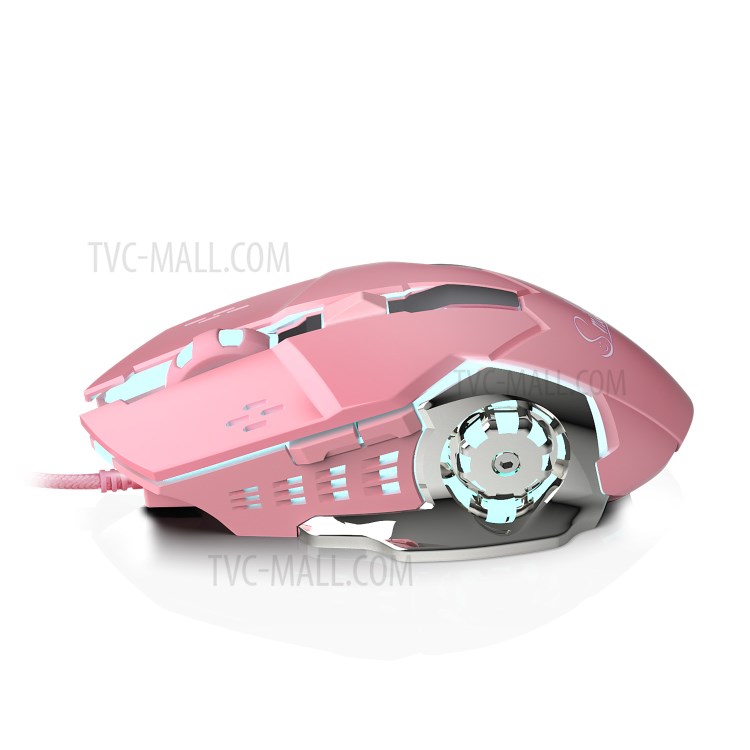 HXSJ X500 3200 DPI USB Wired Laptop Computer Gaming Mouse with LED Light - Pink-16