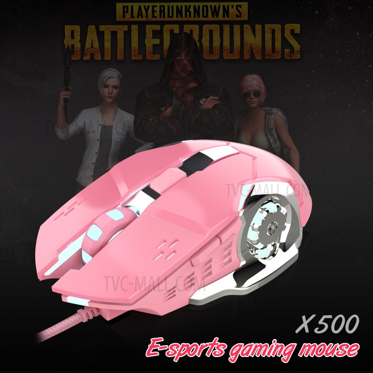 HXSJ X500 3200 DPI USB Wired Laptop Computer Gaming Mouse with LED Light - Pink-4