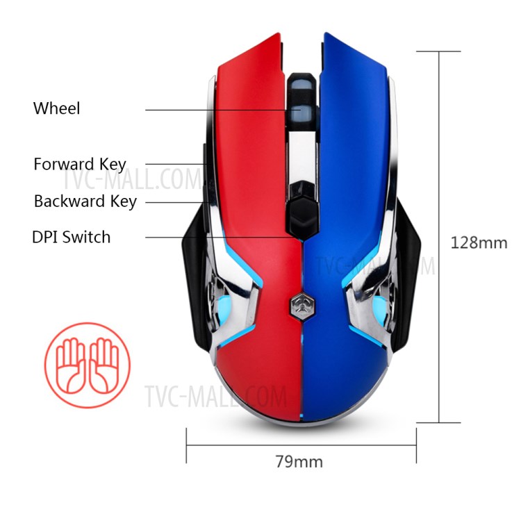 AJAZZ AJ120 Ergonomic USB Wired Gaming Mouse RGB Backlight 3200DPI Gamer Mice for PC Laptop Computer - Black / Red-9
