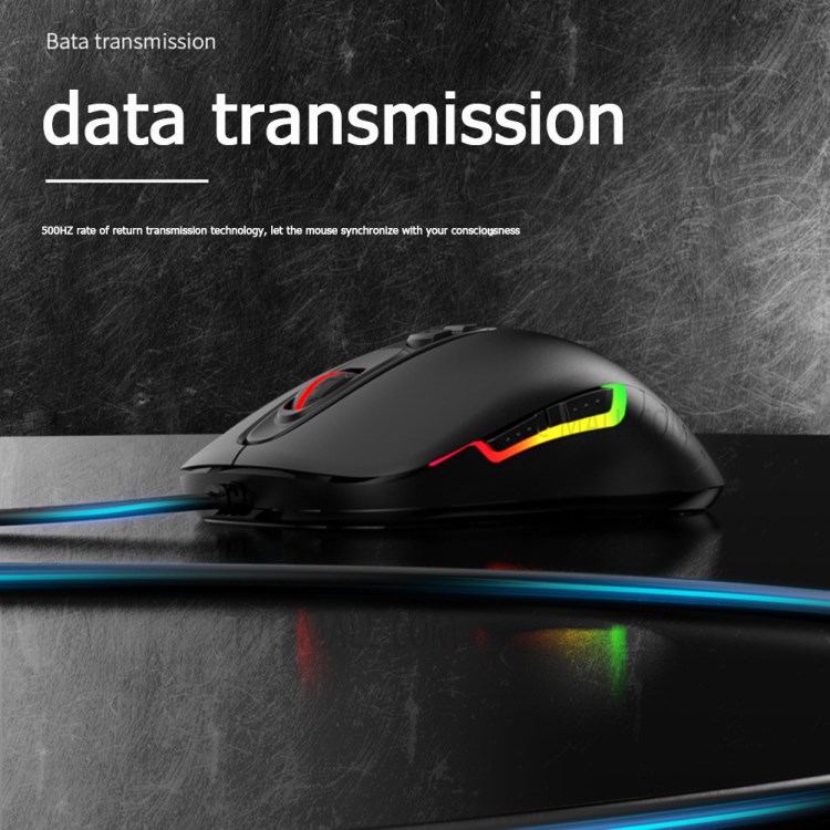 AJAZZ AJ125 Gaming Mouse Wired Mute Gamer Mice 7 Button USB Computer Mouse 10000 DPI Adjustable for Computer PC Laptop - Black-5