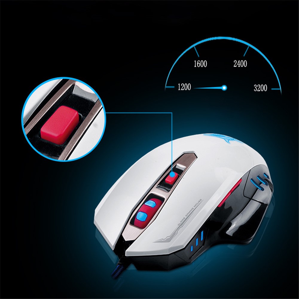 K-RAY M718 Gaming Mouse with Colorful Backlit 3200DPI Adjustable Ergonomic Wired Mice - Black-3