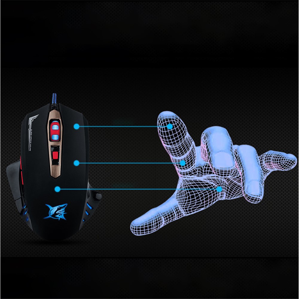 K-RAY M718 Gaming Mouse with Colorful Backlit 3200DPI Adjustable Ergonomic Wired Mice - Black-6