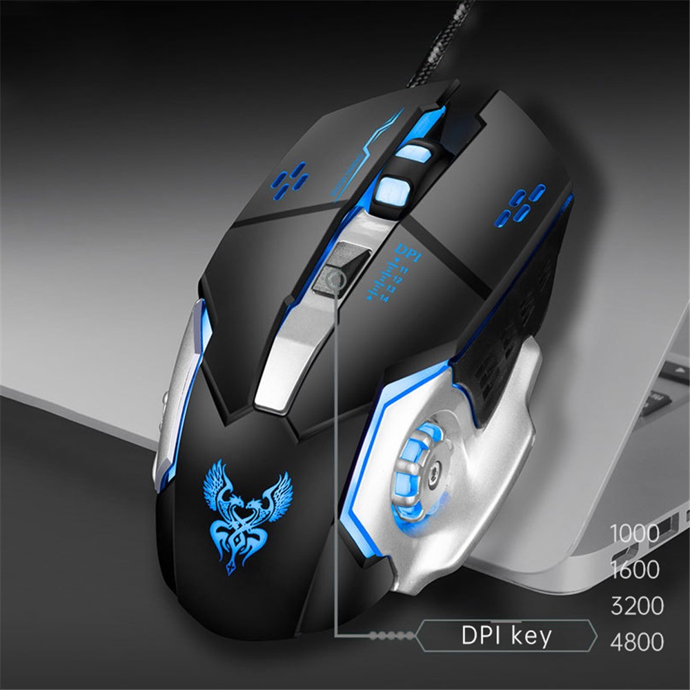 X1 USB Wired Gaming Mouse 1200/2400/3200/4800 DPI 6-Key Ergonomic Optical Mouse-4