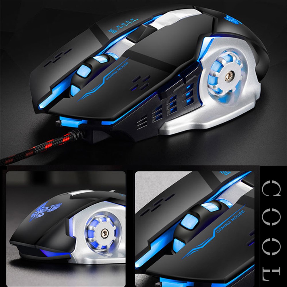X1 USB Wired Gaming Mouse 1200/2400/3200/4800 DPI 6-Key Ergonomic Optical Mouse-5